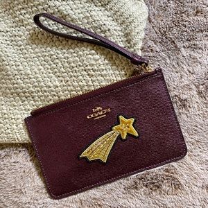 coach leather zipper wallet